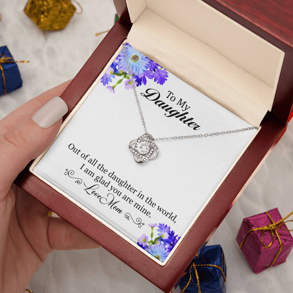 To My Daughter I Am Glad You Are Mine, Necklace With Message, Birthday Gift, Meaningful Gift, Gift For Daughter, From Mom To Daughter. Alluring Beauty Necklace.