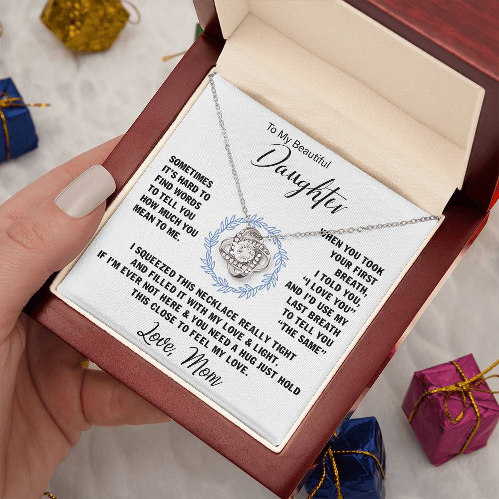 To My Daughter | Love Knot Necklace - Forever My Precious Girl on Your Wedding Day