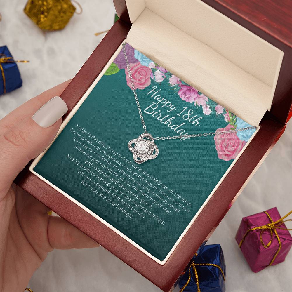 Happy 18th Birthday Necklace,Gift for 18 year old girl, gift for her