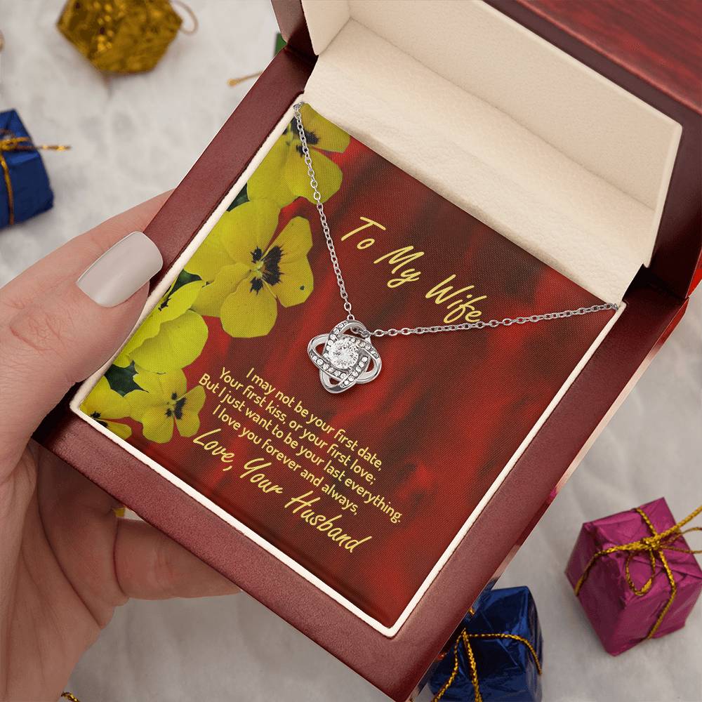 To My Wife Necklace, 14k Love Knot Necklace, Husband to Wife, Gift for My Wife, Romantic Wife Gift, Wife Birthday Surprise, Wife Appreciation, Necklace for My Wife