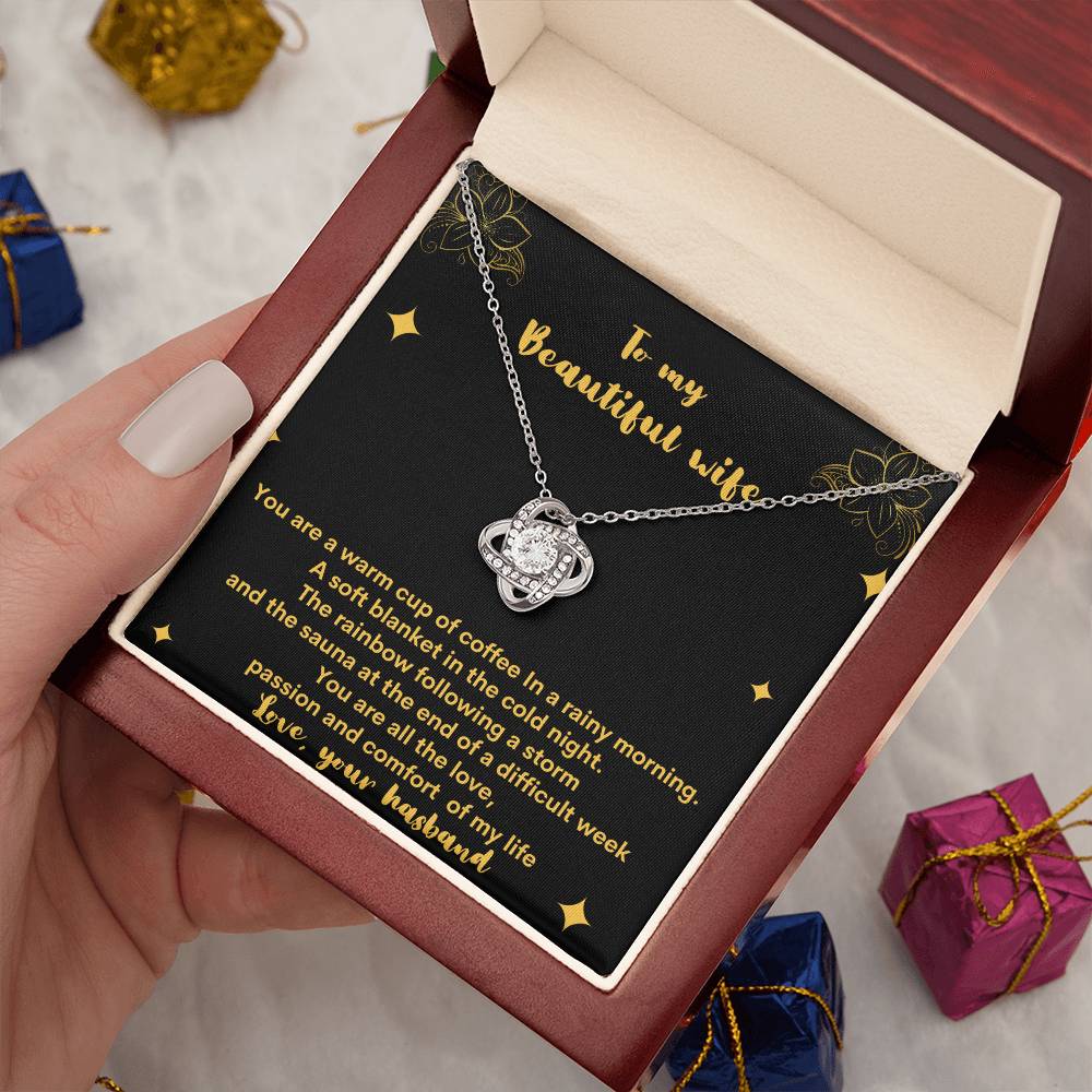 "A Gift From Above" - Love Knot Necklace - To My Beautiful Wife