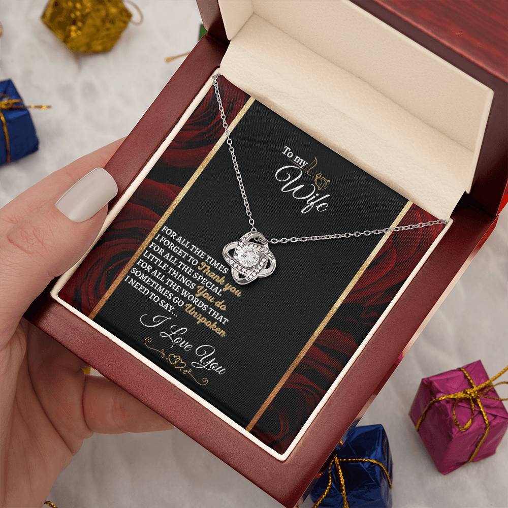 "I Need to Say" Love Knot Necklace (Roses Edition) - To Husband Gift For My Wife