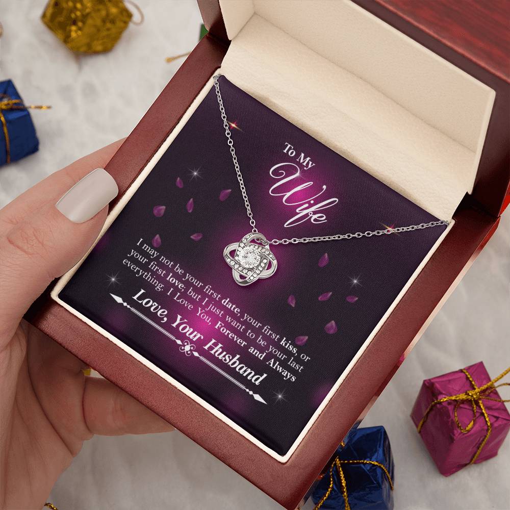 Anniversary Gift For Wife, Wife Necklace From Husband, Wife Love Knot Necklace, Great gift for Anniversary, Birthday, Valentines Day, Christmas or any Occasion