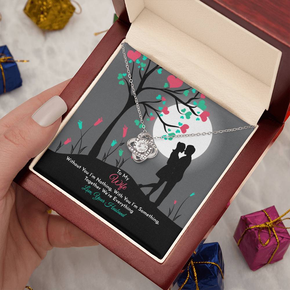 To My Wife "Together We Are Everything" Love Knot Necklace - Great Gifts for Birthday, Valentine's Day and Christmas for Wife