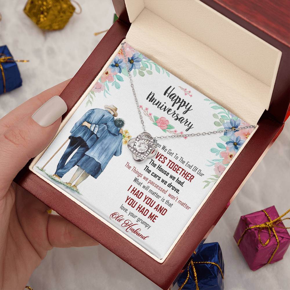 (Almost Gone) Happy Anniversary Gift to My Wife - Silver Love Knot Necklace