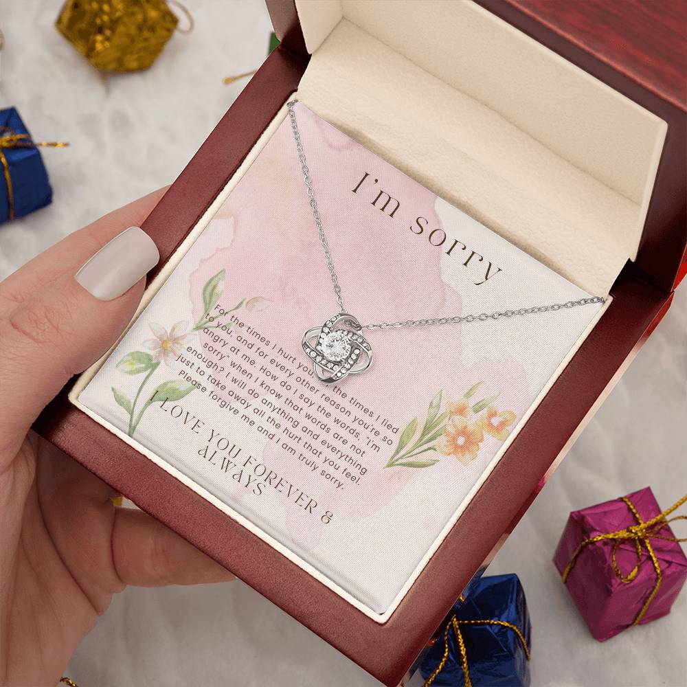 Love Knot, Apology Gift For Her, Forgiveness Gift, I’m Sorry Necklace Gift For Wife/Girlfriend, Gift To Say Your Sorry, Unique Apology