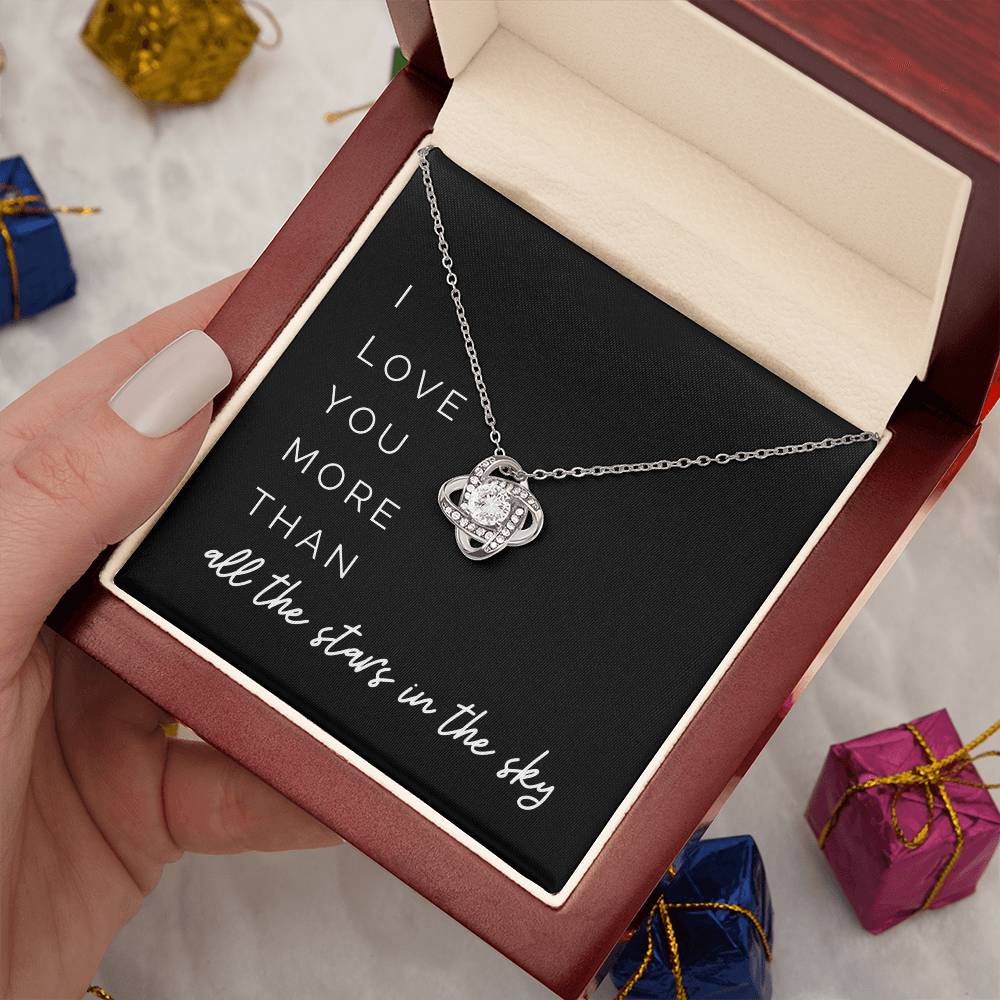 More Than All The Stars Knot Necklace - I Love You More Than All the Stars in the Sky on Valentine’s Day
