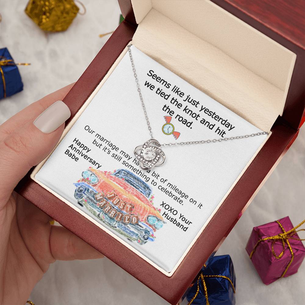 Retro Anniversary Necklace Gift for Wife - Happy Anniversary! on Wedding Anniversary