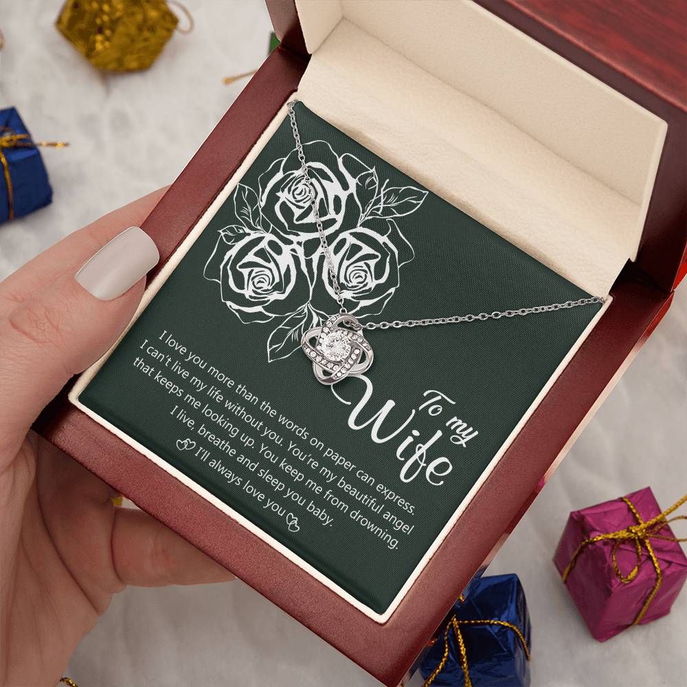 I'll Always Love You Love Knot Necklace for Wife