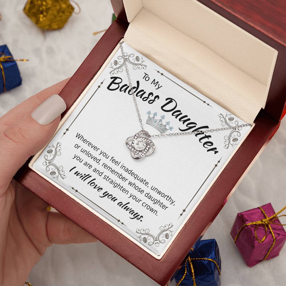 To My Badass Daughter - Love Knot Necklace