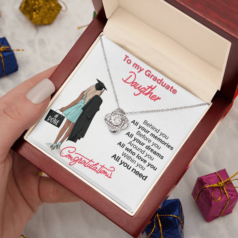 "All You Need" - Love Knot Necklace - To My Graduation - Gift For Her