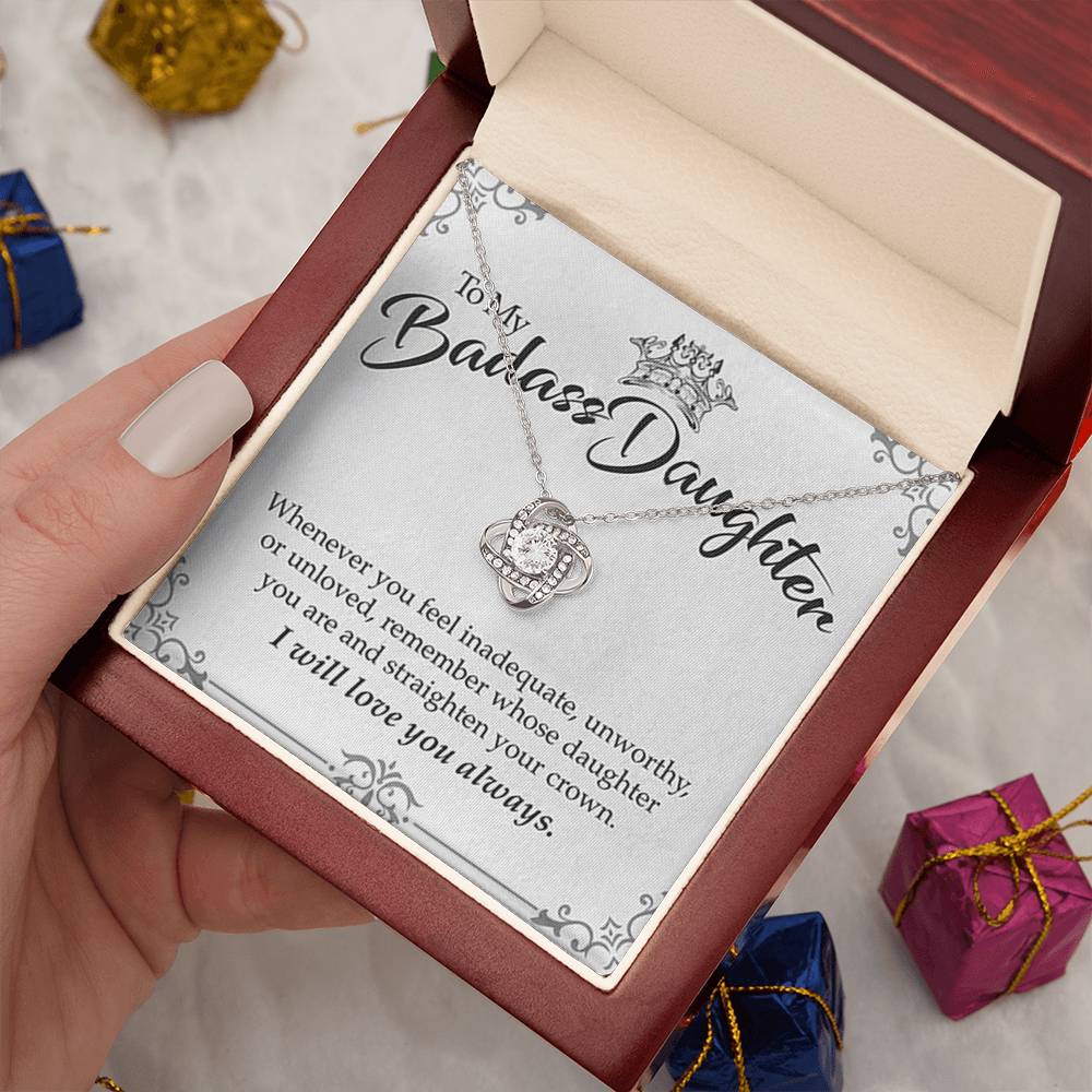 "To My Badass Daughter" Love Knot Necklace Gift Set - To My Strong Daughter – Happy Birthday