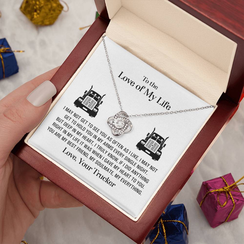 (Almost Gone!) Love of My Life Necklace - Forever in My Heart – Valentine’s Day Gift from Your Trucker