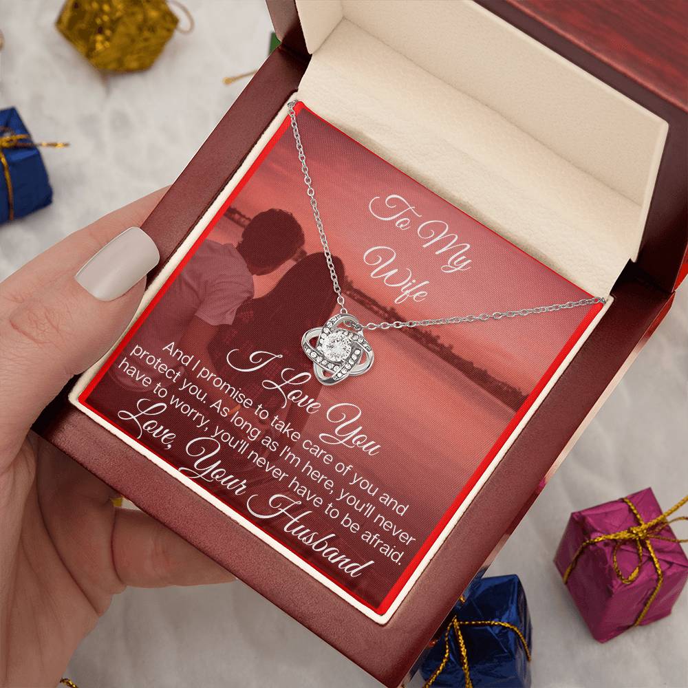 To My Lovely Wife - the Beautiful Love Knot Necklace