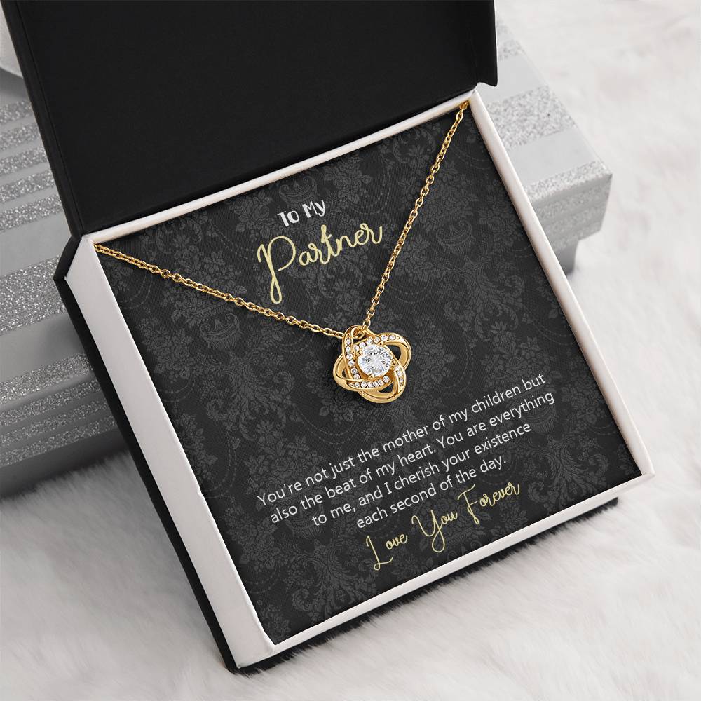 To My Partner Mother of My Children Love Knot Necklace