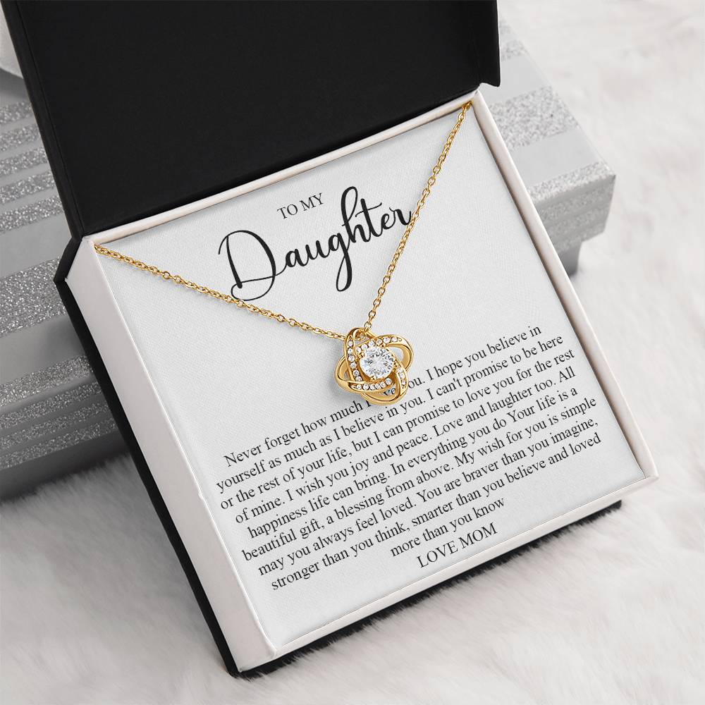To My Daughter Necklace - Never Forget How Much I Love You, Gift to Daughter From Mother, Daughter Jewelry