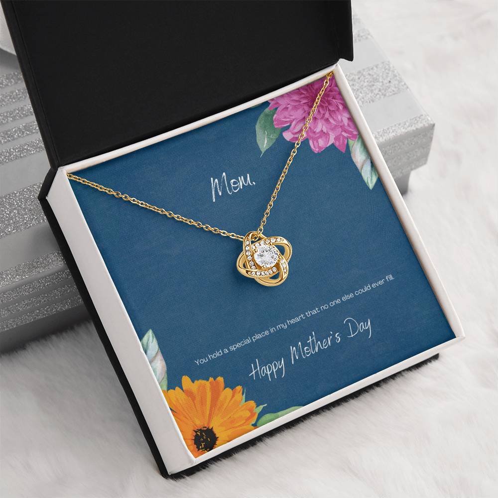 "You Hold a Special Place" Flowers - Mother's Day Love Knot Necklace - Forever Grateful To My Mom - Happy Birthday