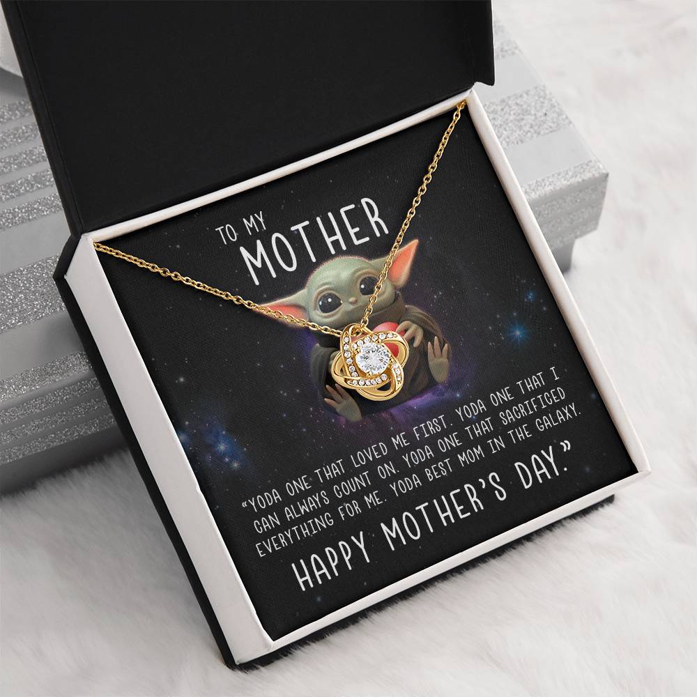 Baby Yoda to My Mother Yoda Best Mom in the Galaxy Happy Mother’s Day Forever Love Pendant Necklace