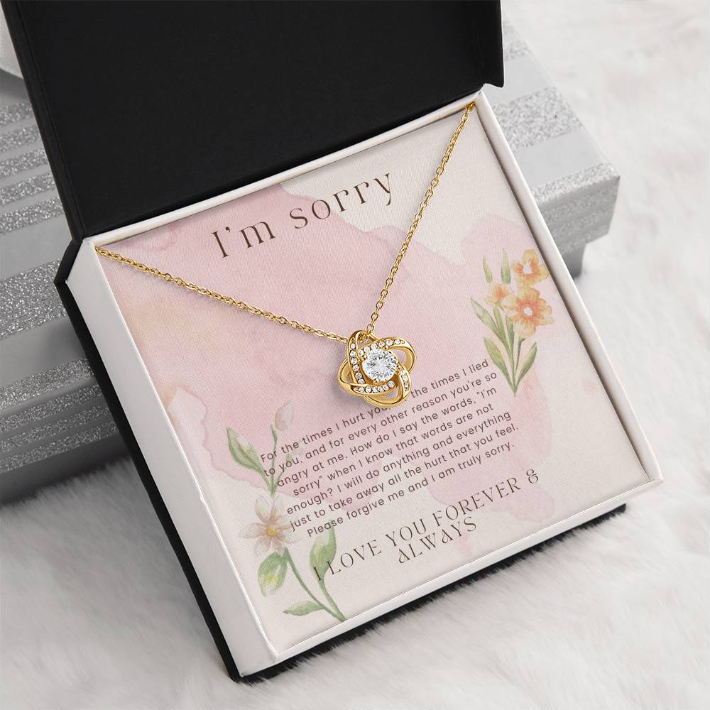 Love Knot, Apology Gift For Her, Forgiveness Gift, I’m Sorry Necklace Gift For Wife/Girlfriend, Gift To Say Your Sorry, Unique Apology