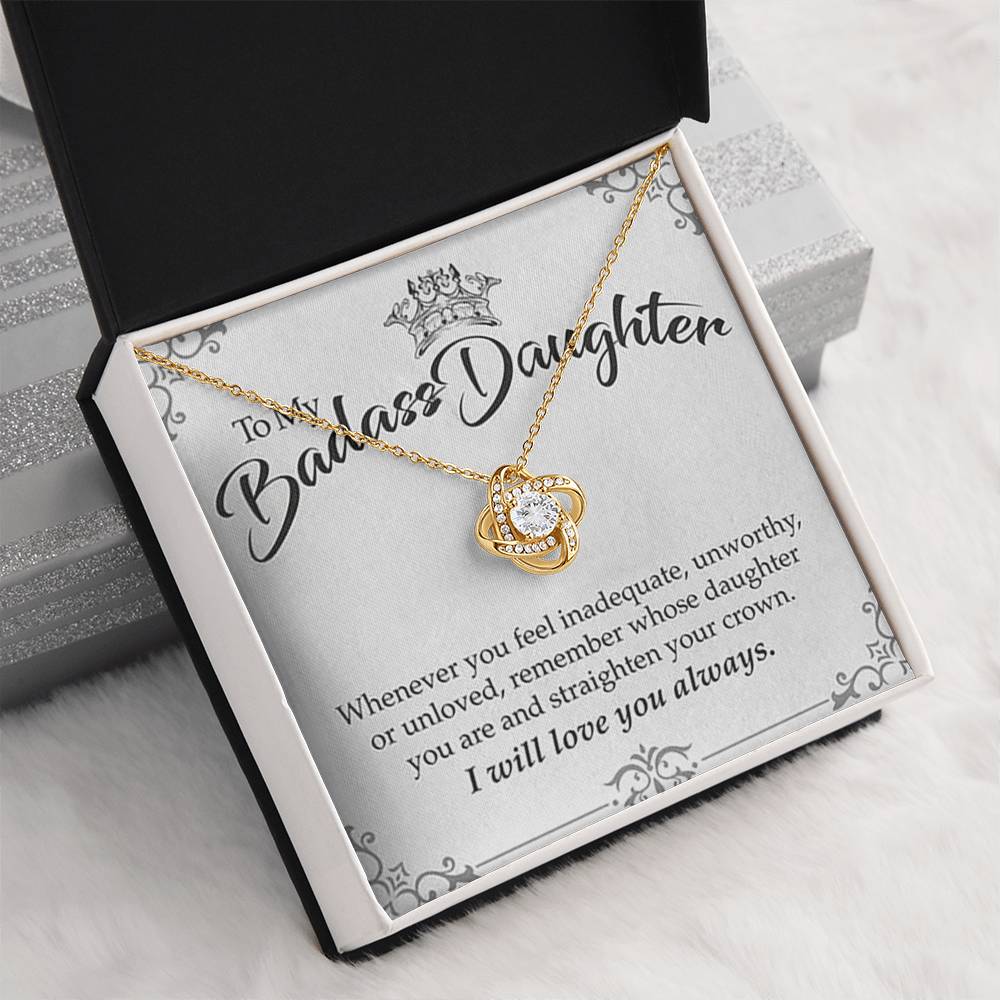 "To My Badass Daughter" Love Knot Necklace Gift Set - To My Strong Daughter – Happy Birthday