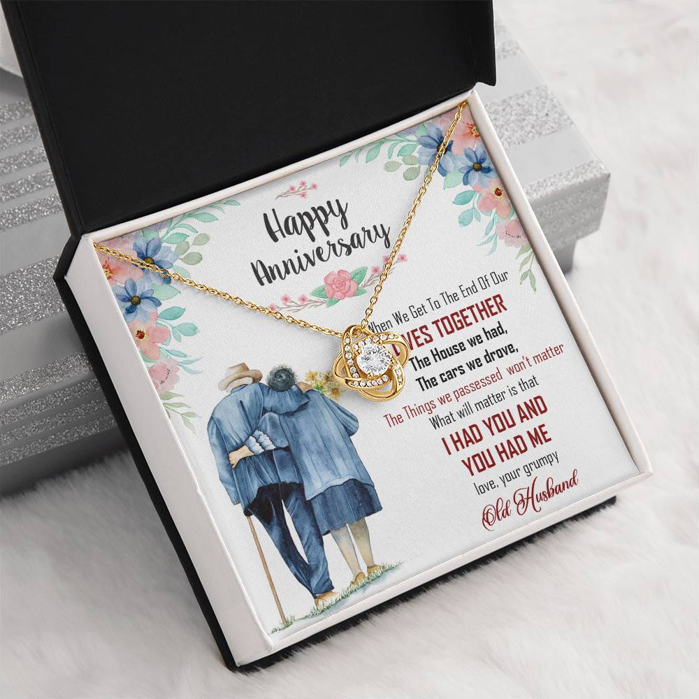 (Almost Gone) Happy Anniversary Gift to My Wife - Silver Love Knot Necklace