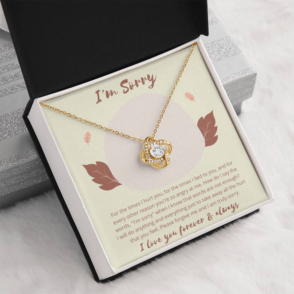 Love Knot, Apology Gift For Her, Forgiveness Gift, I’m Sorry Necklace Gift For Wife/Girlfriend, Gift To Say Your Sorry, Unique Apology