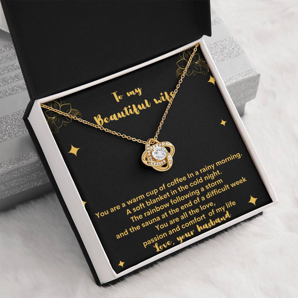 "A Gift From Above" - Love Knot Necklace - To My Beautiful Wife