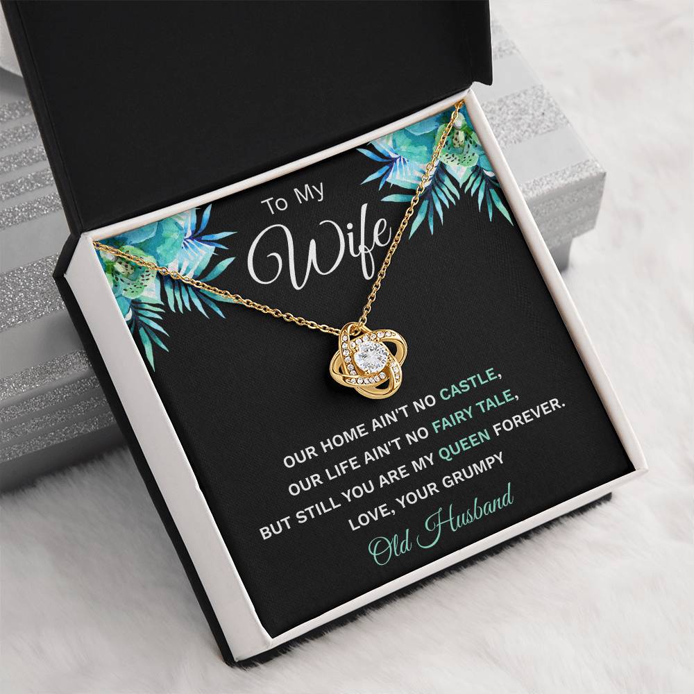 "To My Wife" - Silver Love Knot Necklace - To My Soulmate - Merry Christmas, Happy Birthday, Happy Anniversary