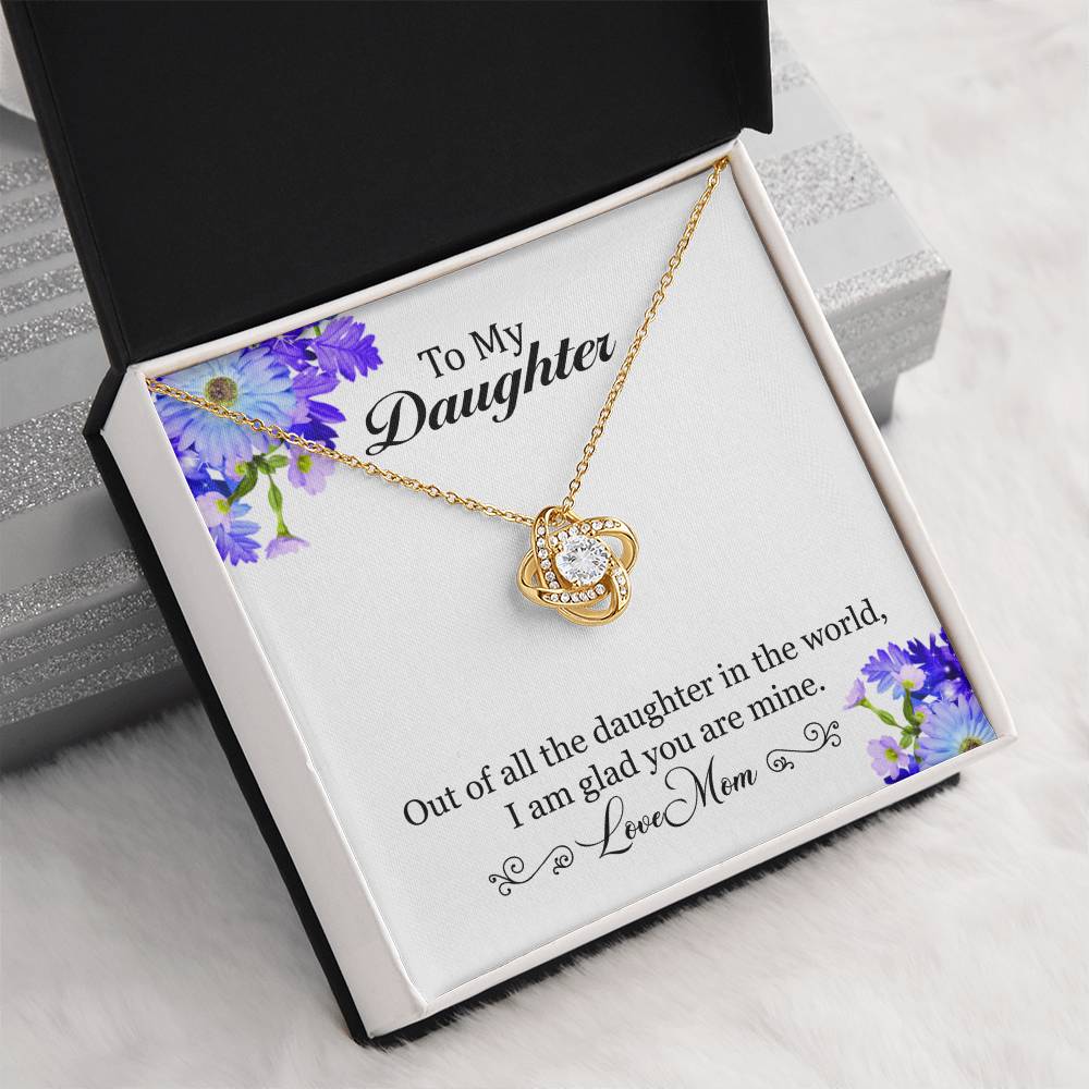 To My Daughter I Am Glad You Are Mine, Necklace With Message, Birthday Gift, Meaningful Gift, Gift For Daughter, From Mom To Daughter. Alluring Beauty Necklace.