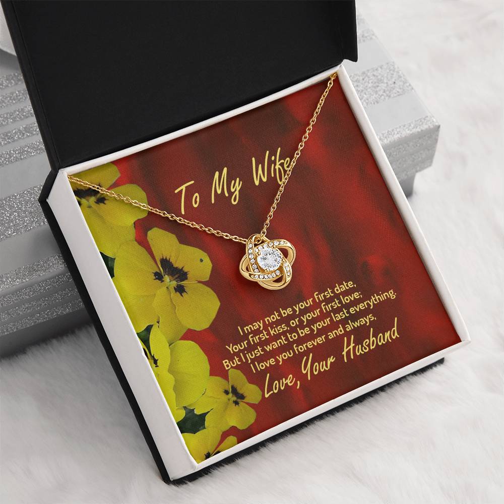 To My Wife Necklace, 14k Love Knot Necklace, Husband to Wife, Gift for My Wife, Romantic Wife Gift, Wife Birthday Surprise, Wife Appreciation, Necklace for My Wife