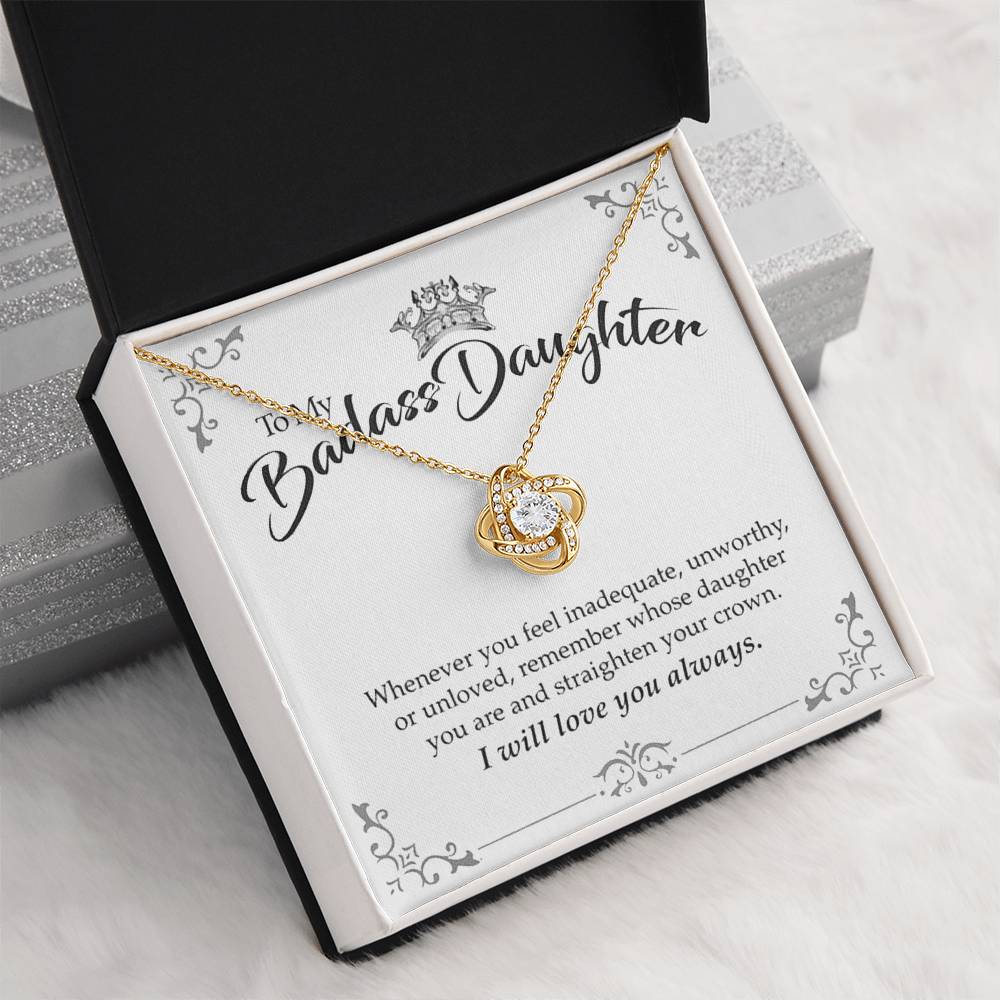 "To My Badass Daughter" Love Knot Necklace Gift Set - To My Brave Daughter – I Will Love You Always