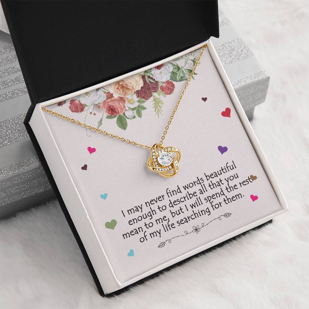 CZ Love Knot Necklace Gift for Wife, Sister, Friend, Girlfriend...