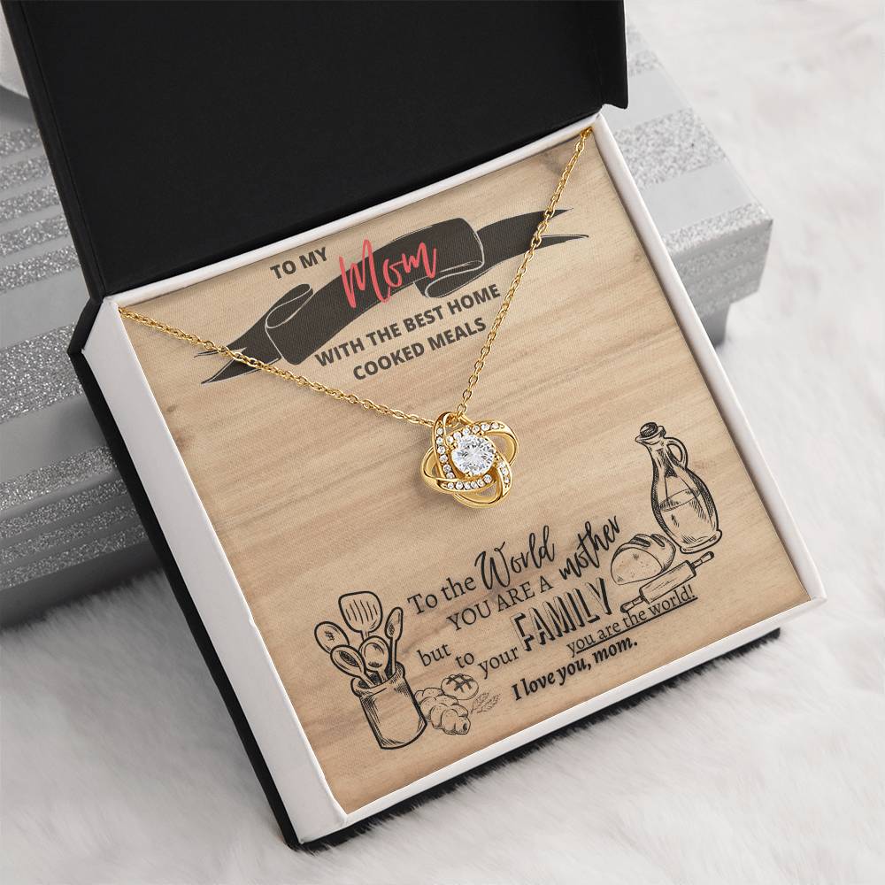 "Best Home Cooked Meals" Love Knot Necklace (Cutting Board Edition)