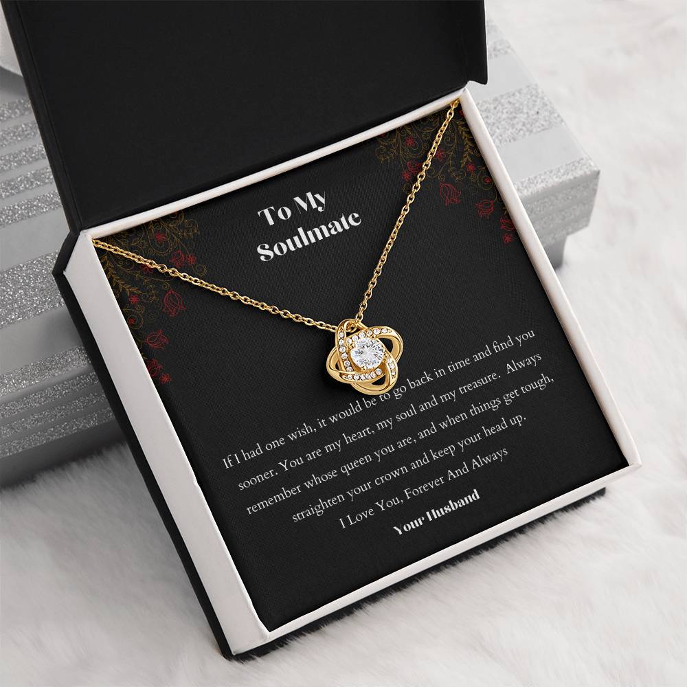 One Wish | Love Knot Necklace - Straighten Your Crown and Keep Your Head Up on Your Birthday