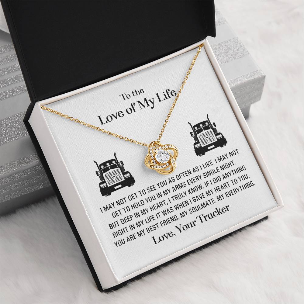 (Almost Gone!) Love of My Life Necklace - Forever in My Heart – Valentine’s Day Gift from Your Trucker