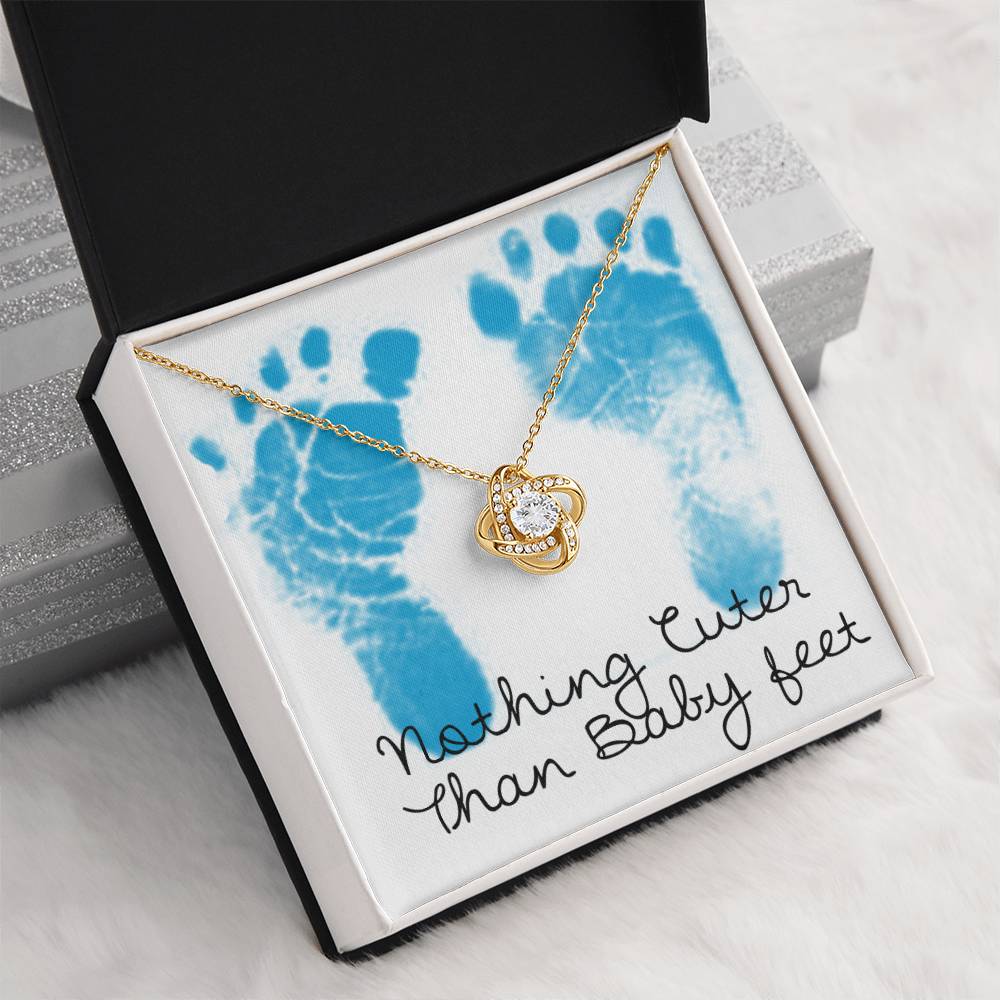 Boy Baby Nothing Cuter Than Baby Feet Necklace for New Mom Auntie Sister Grandmother Gender Reveal Feet Bump