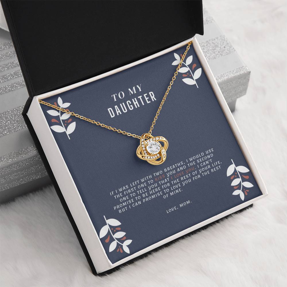 "To My Daughter, Love Mom" White Gold Necklace - To My Precious Daughter – Love Always, Mom
