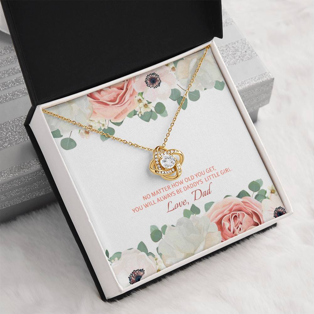 You Will Always Be Daddy's Little Girl | Stunning Artisan Crafted 14k White Gold Love Knot Necklace