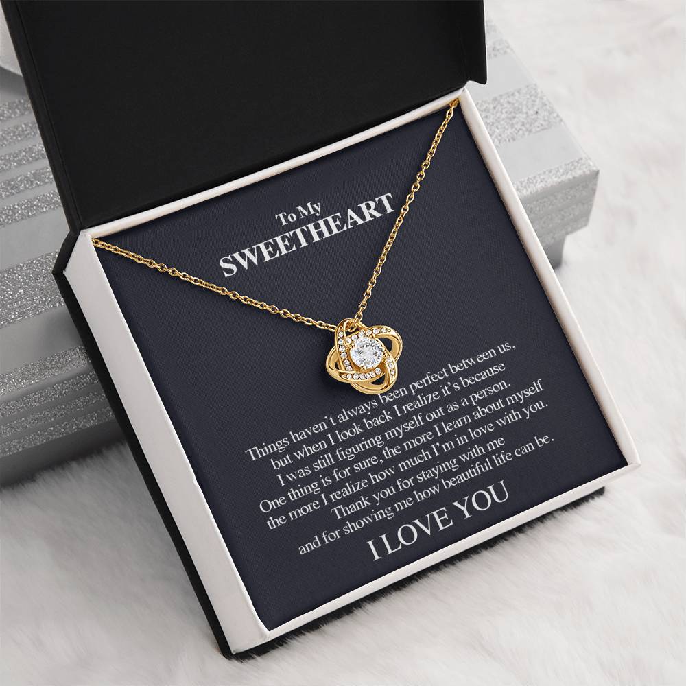 "How Beautiful Life Can Be" Love Knot Necklace - To My Sweet Heart - Gift For Bride, Wife, Girlfriend