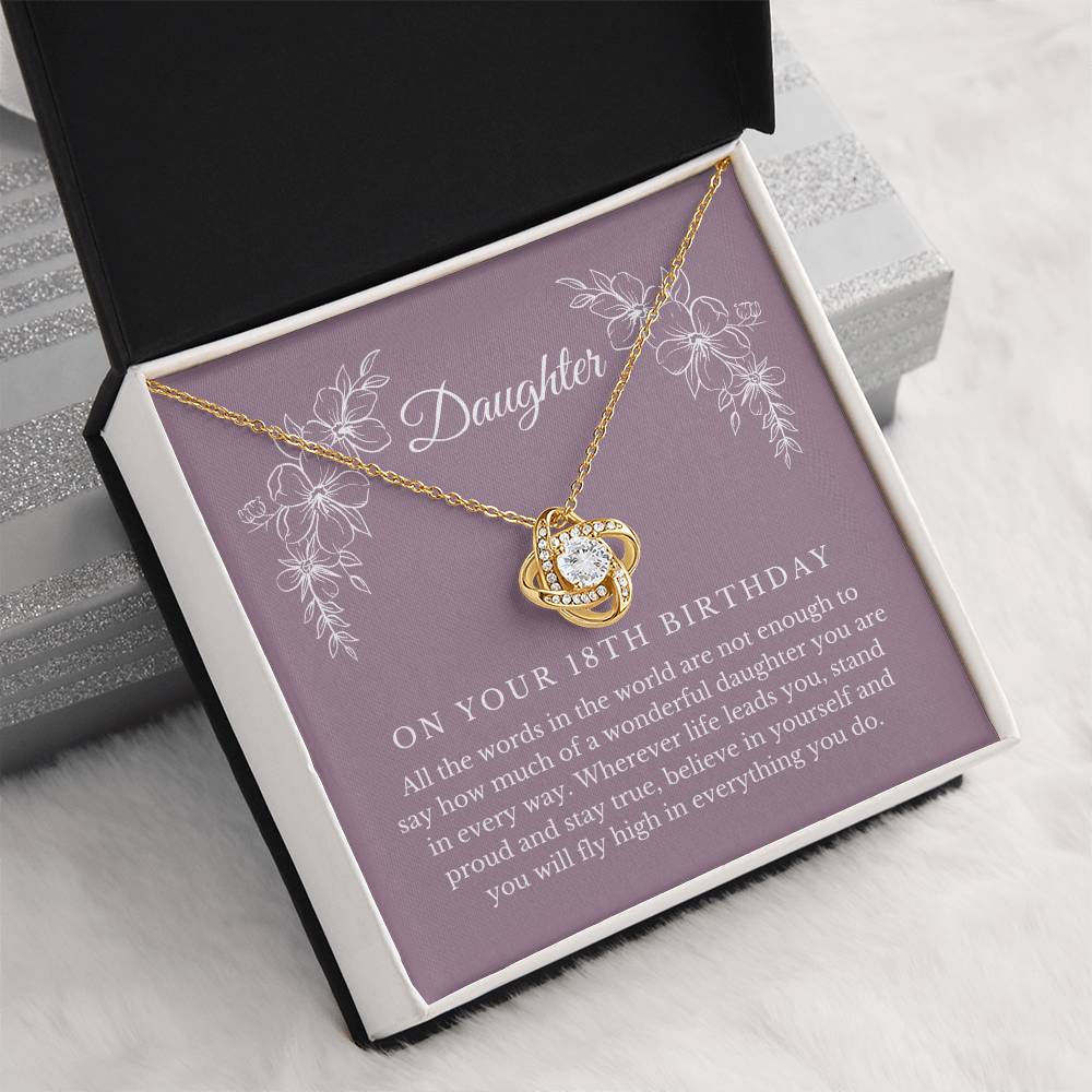 Daughter 18th Birthday Knot Necklace - I’ll Always Be By Your Side on Birthday