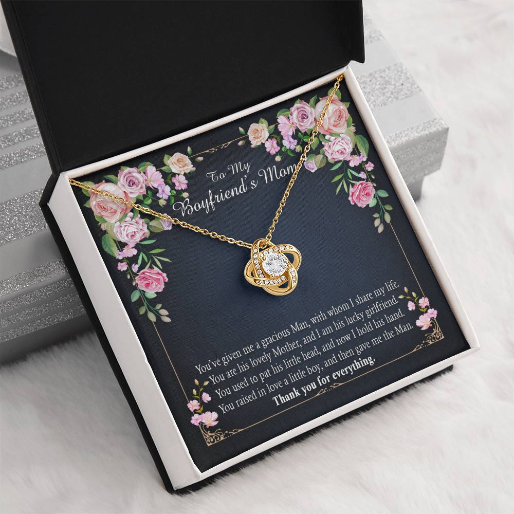 "A Gift for Boyfriend's Mom" Love Knot Necklace - I Share My Life - To My Boyfriend's Gift My Mom
