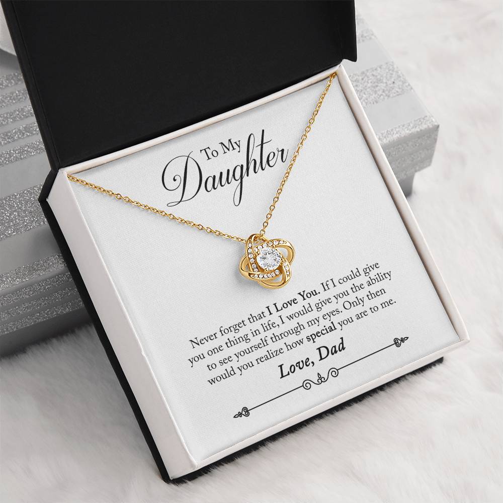 "To My Daughter" - Love Knot Necklace Gift Set - Never Forget That I Love You
