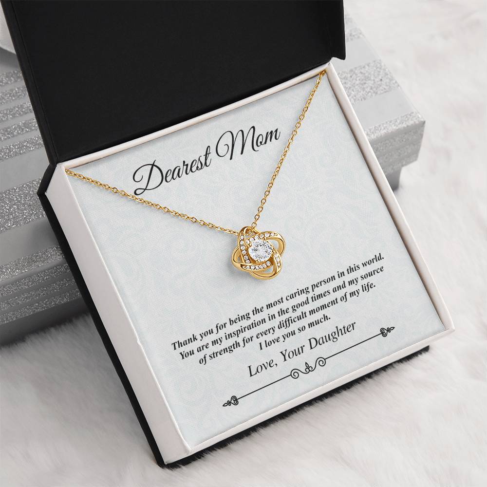 'Dearest Mom' Jeweled Knot - the Most Caring Person in This World