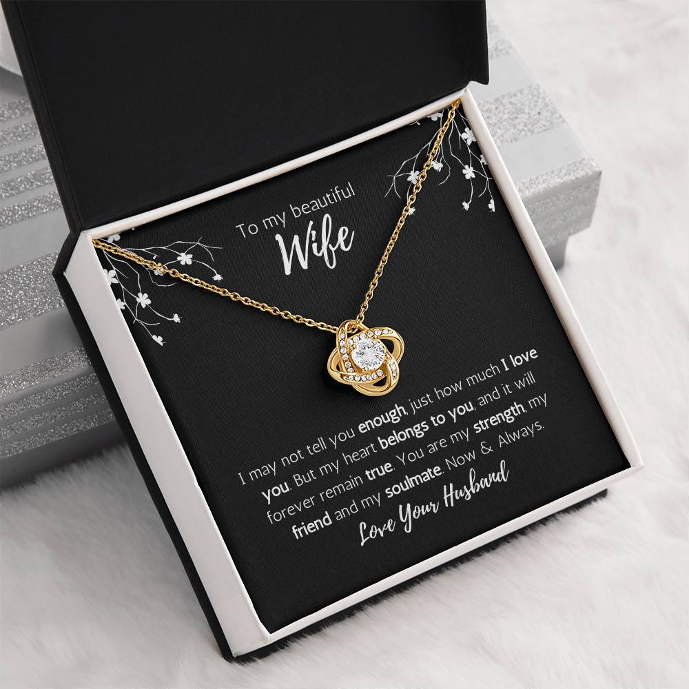 To My Beautiful Wife Love Knot Necklace