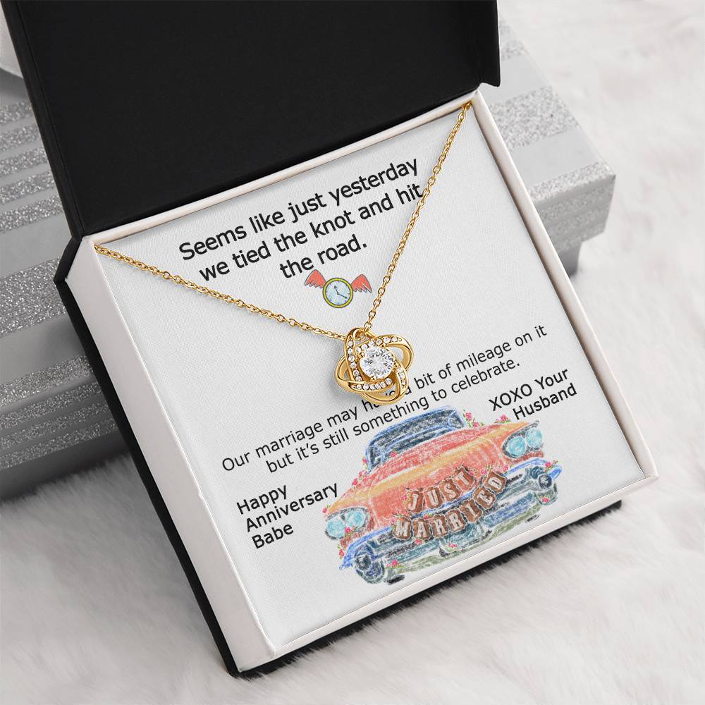 Retro Anniversary Necklace Gift for Wife - Happy Anniversary! on Wedding Anniversary