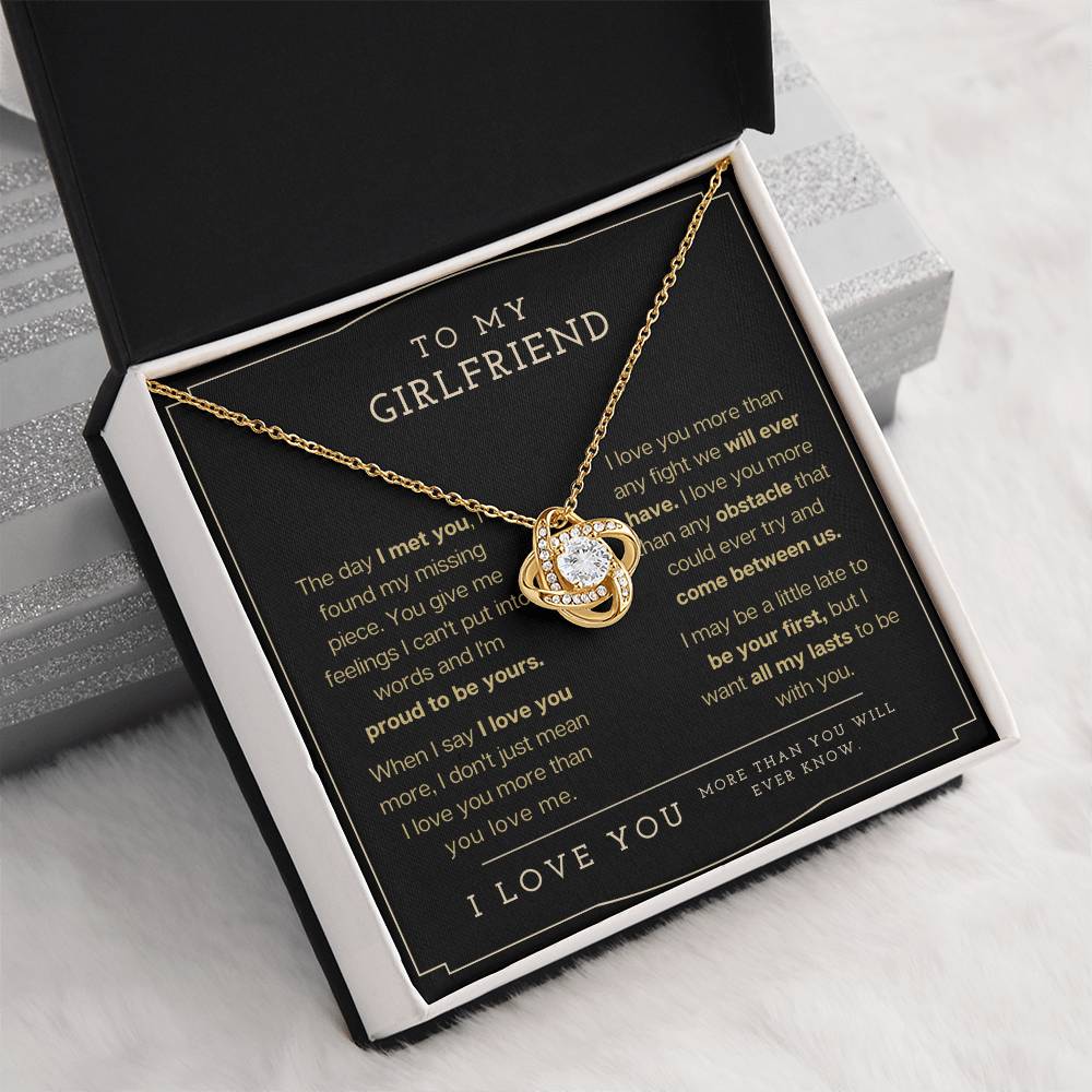 "To My Girlfriend" Love Knot Necklace - To My Girlfriend – Happy Valentine’s Day