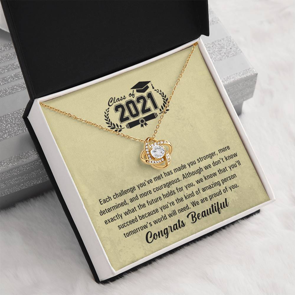 (Almost Gone!) Graduation Necklace - Congrats Beautiful - To My Granddaughter – You Did It – Graduation Celebration