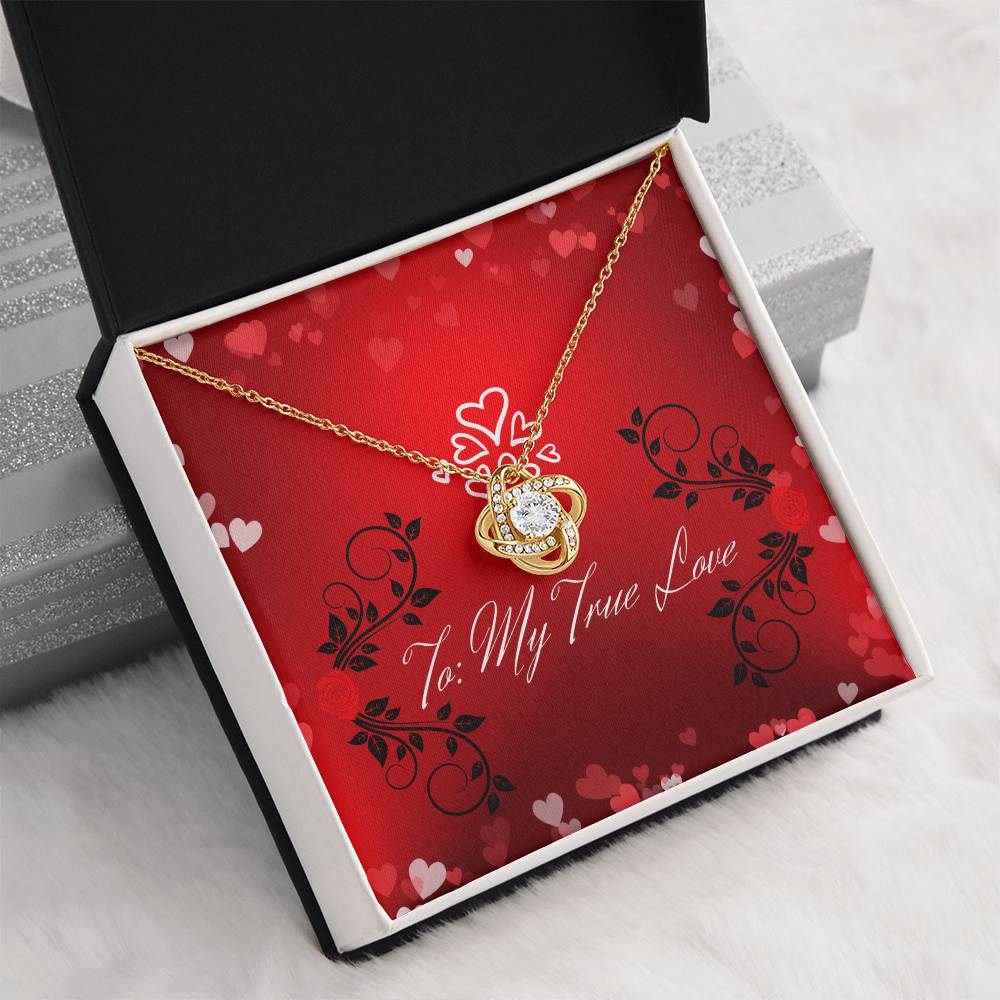 "My True Love" Lux Necklace Gift Set -  To My Wife – Happy Anniversary