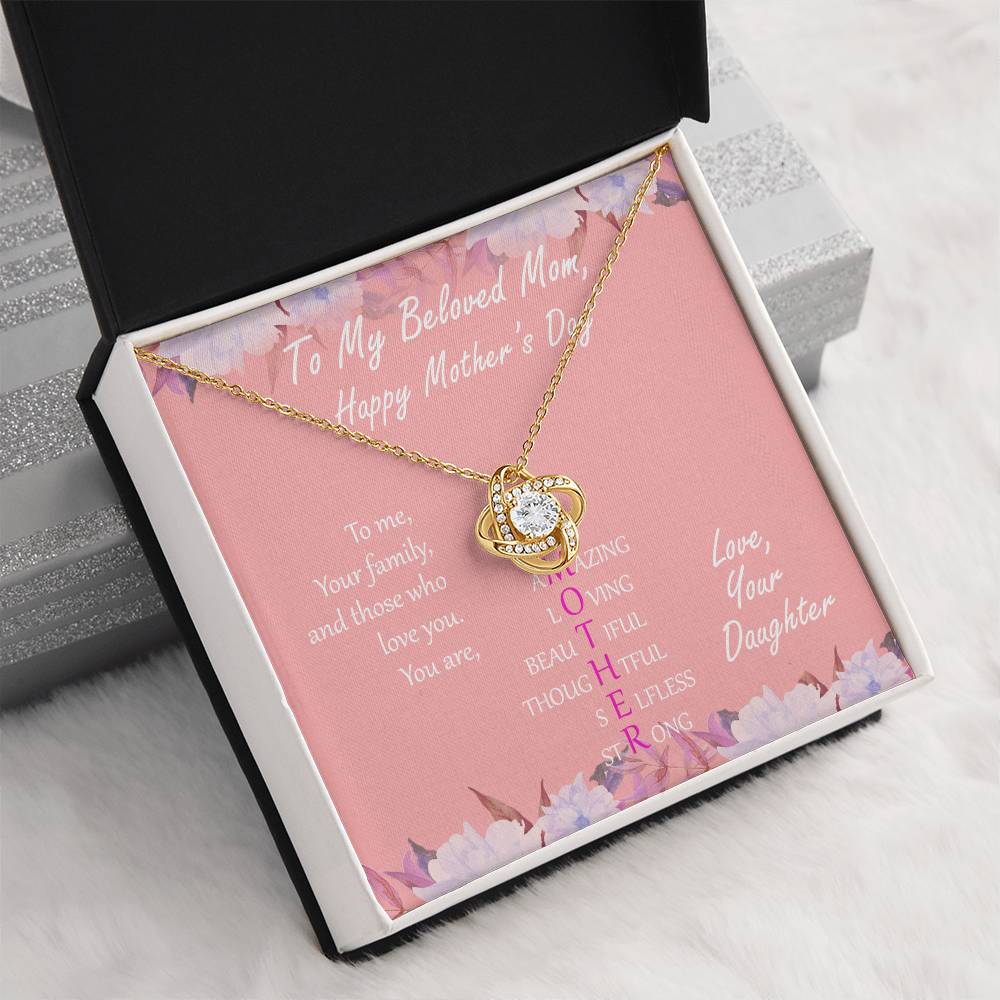 "Mother" - Mother's Day Gift Love Knot Necklace - Priceless Gift To My Mother