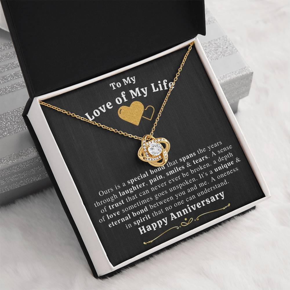 Gift for Love of My Life- Love Knot Necklace With Message Card